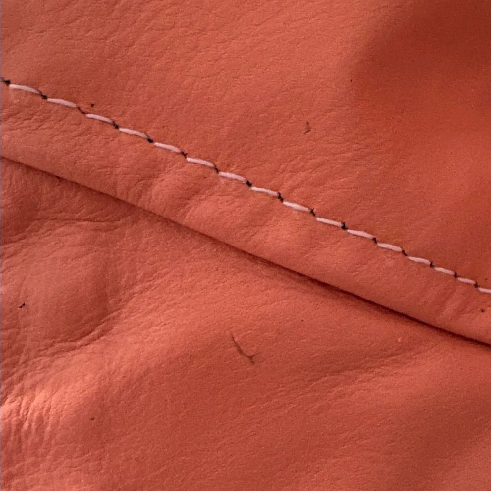 NWT [Leather Skin] Quilted 100% Genuine Leather Moto Jacket in Pink Women’s L - Picture 13 of 15